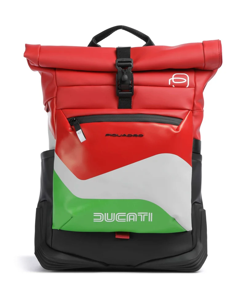 Piquadro Ducati C2OWD Sac à dos roll-top green/white/red