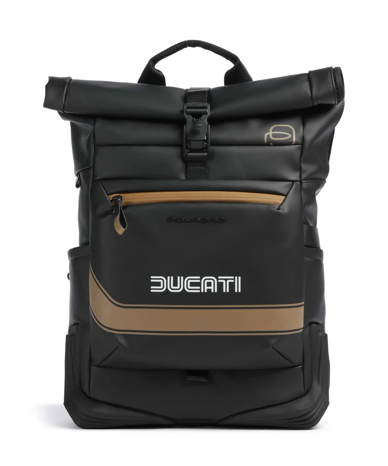 Piquadro Ducati C2OWD Sac à dos roll-top black/gold
