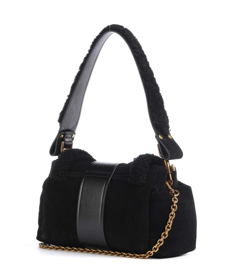 Vivienne Westwood Hazel Treasure Shearling Suede Sac porté épaule black