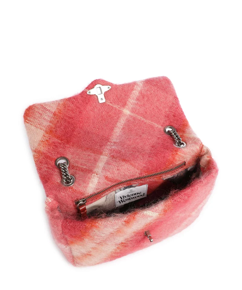 Vivienne Westwood Anita Tartan Mohair M Sac porté épaule fraser pink