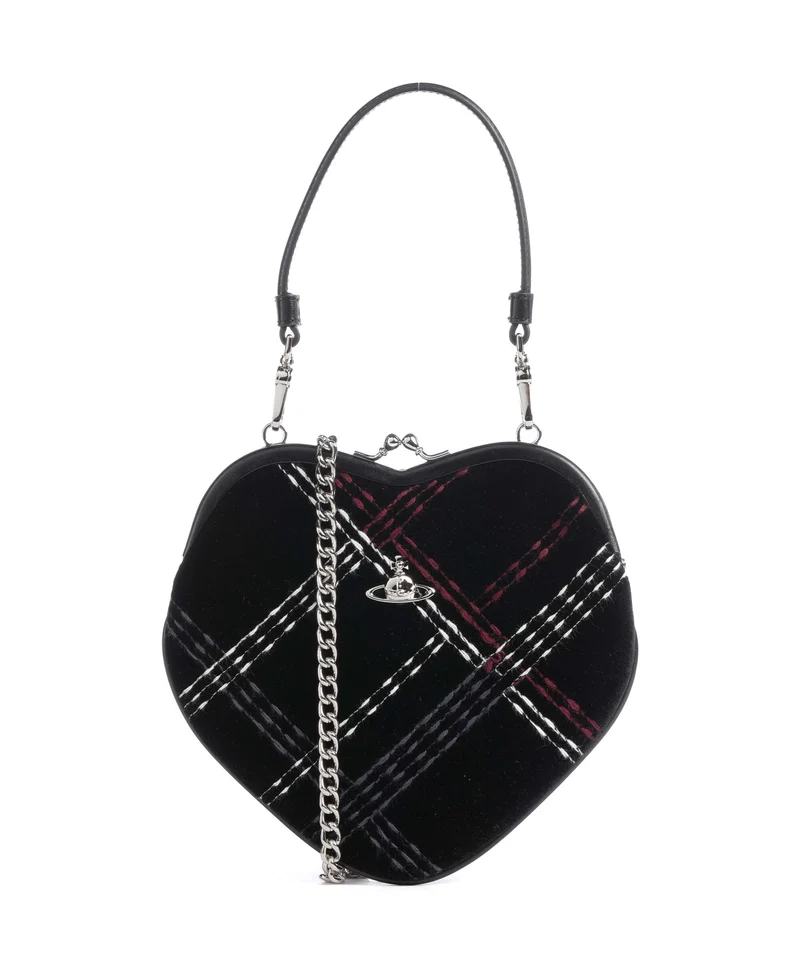 Vivienne Westwood Belle Heart Frame Velvet Check Sac à main black/multicolor