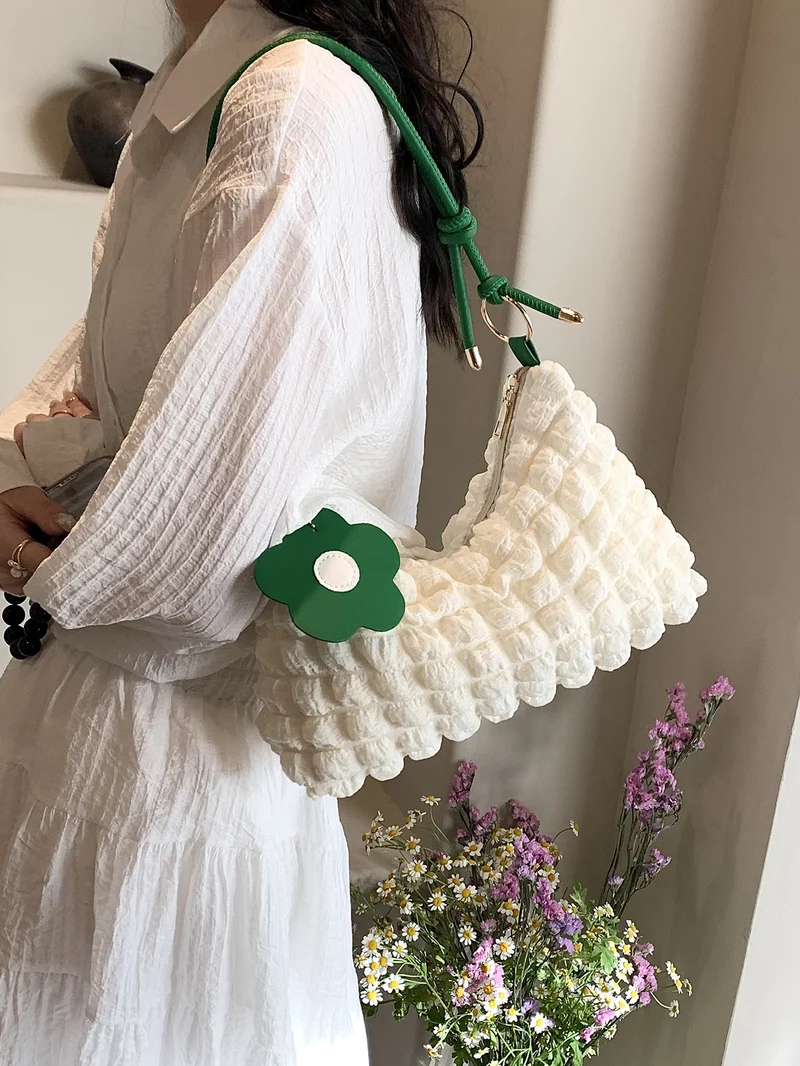Bubble Flower Cylindrical Handbag for Women
