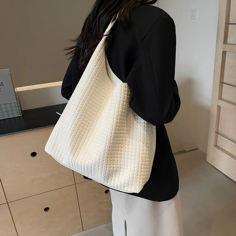 Vintage Hand-woven PU Tote Bag for Women