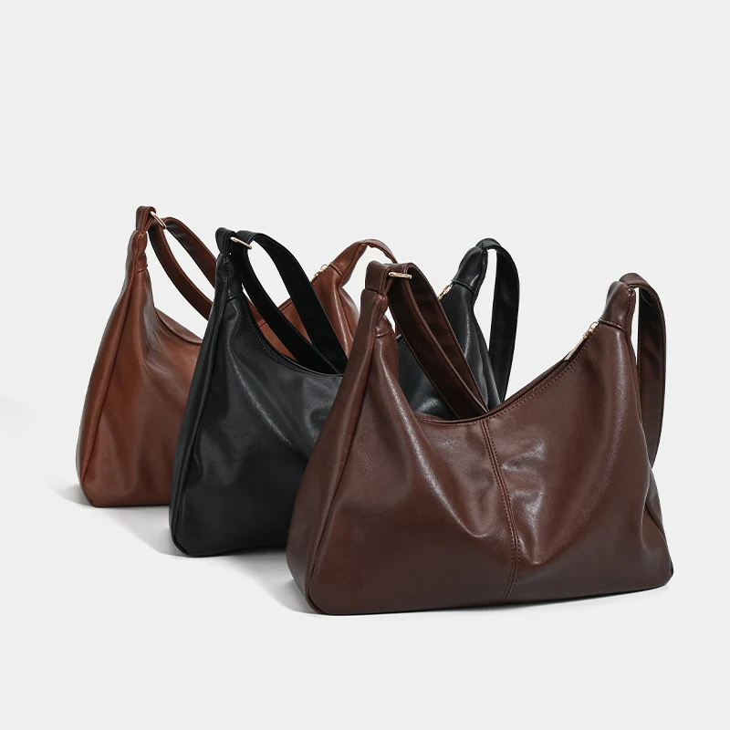 Maillard coffee-brown black hand shoulder bag