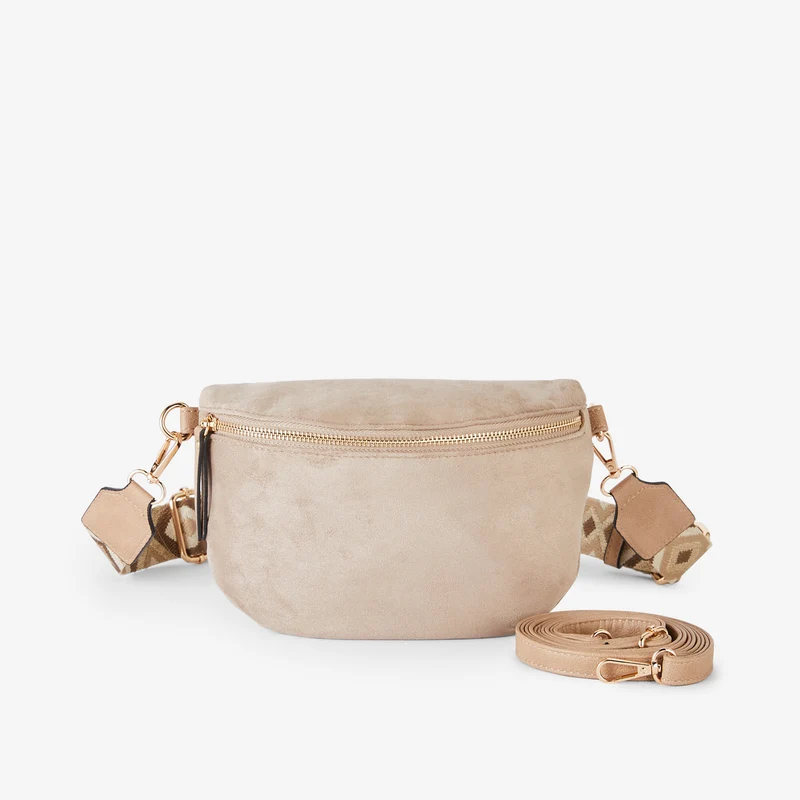 Sac banane en suédine beige