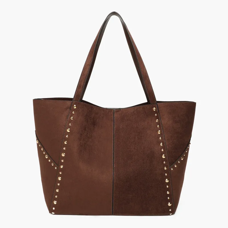Sac cabas en suédine marron