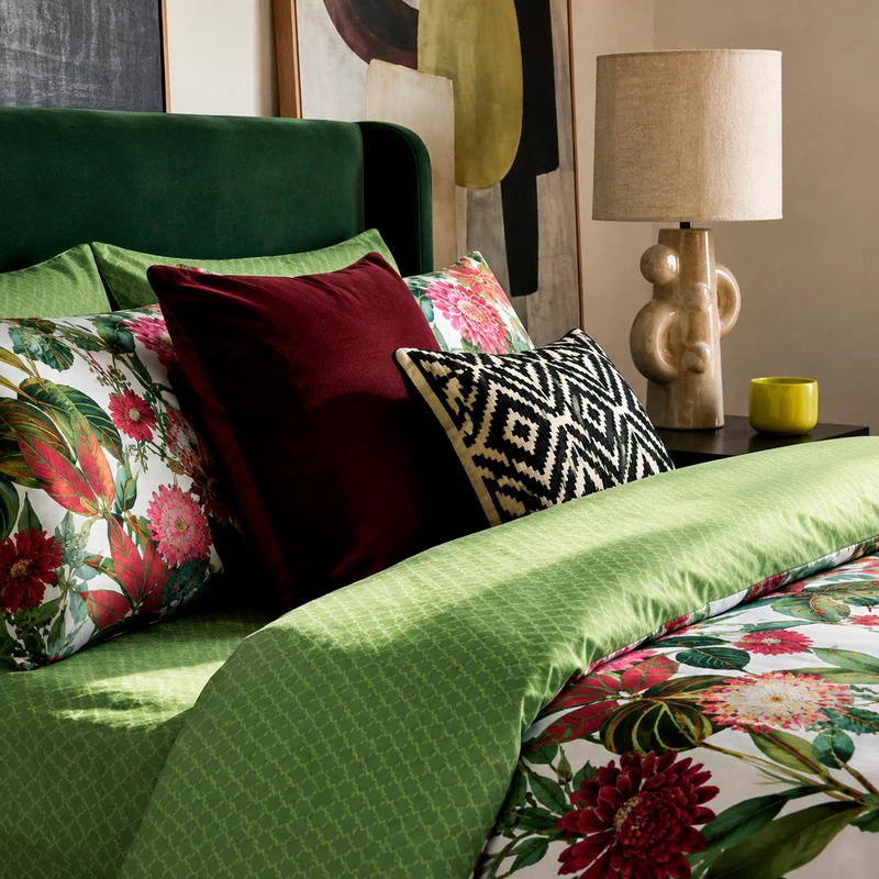 Drap-housse satin de coton - Garden Micro vert