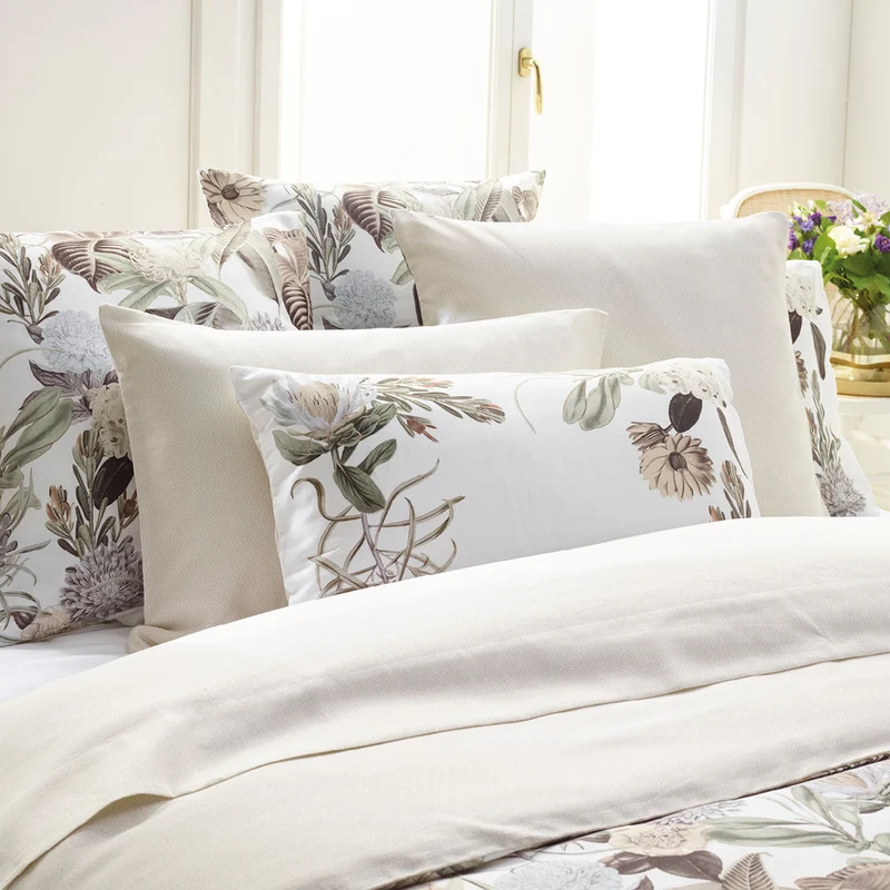 Drap plat satin de coton - Garden Micro taupe