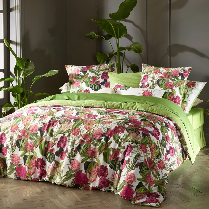 Taie(s) d'oreiller satin de coton - Garden vert