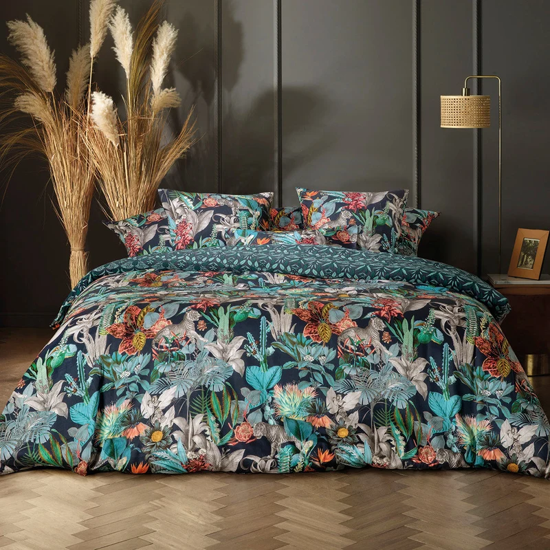 Taie(s) d'oreiller satin de coton - Zanzibar bleu