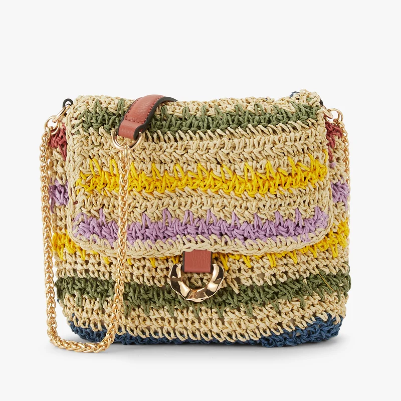Petit sac paille porté épaule Nicolosi Paille