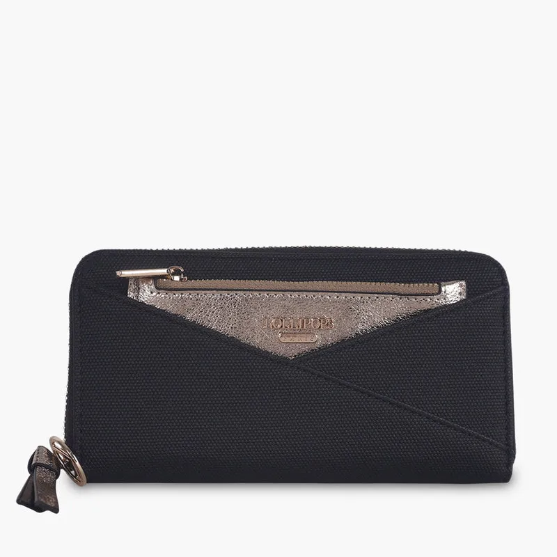 Grand portefeuille noir Tamelia