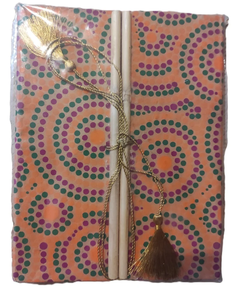 Carnet artisanal URVEE en papier coton recyclé – Couverture Block Print – Couleurs aléatoires