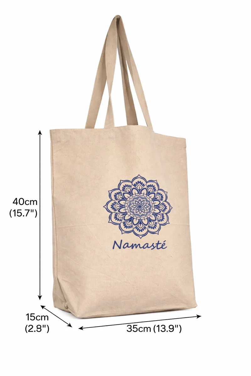 Tote Bag Namasté en Coton Canvas – Kolkata 35 x 40 x 15 cm - Sac yoga