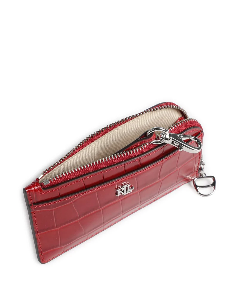 Lauren Ralph Lauren Small Étui à cartes crédit festive red