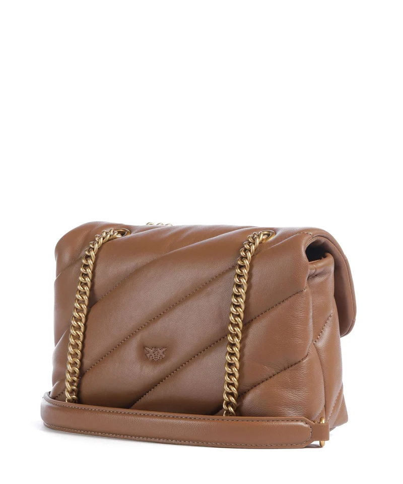 Pinko Love Puff Mini Sac porté épaule marrone cognac/antique gold