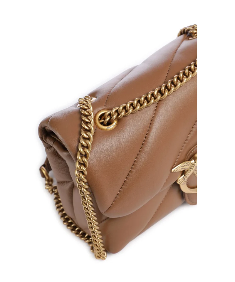 Pinko Love Puff Mini Sac porté épaule marrone cognac/antique gold