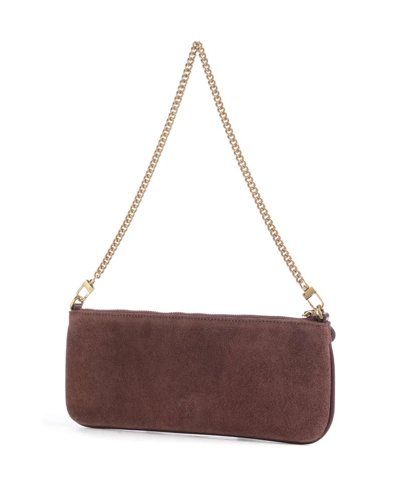 Pinko Flat Horizontal Sac porté épaule castano intenso/antique gold