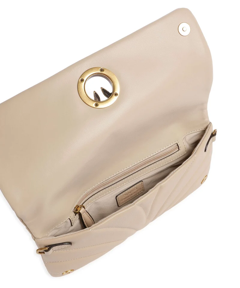 Pinko Click Horizontal Classic Sac bandoulière beige/grigio fumo/antique gold
