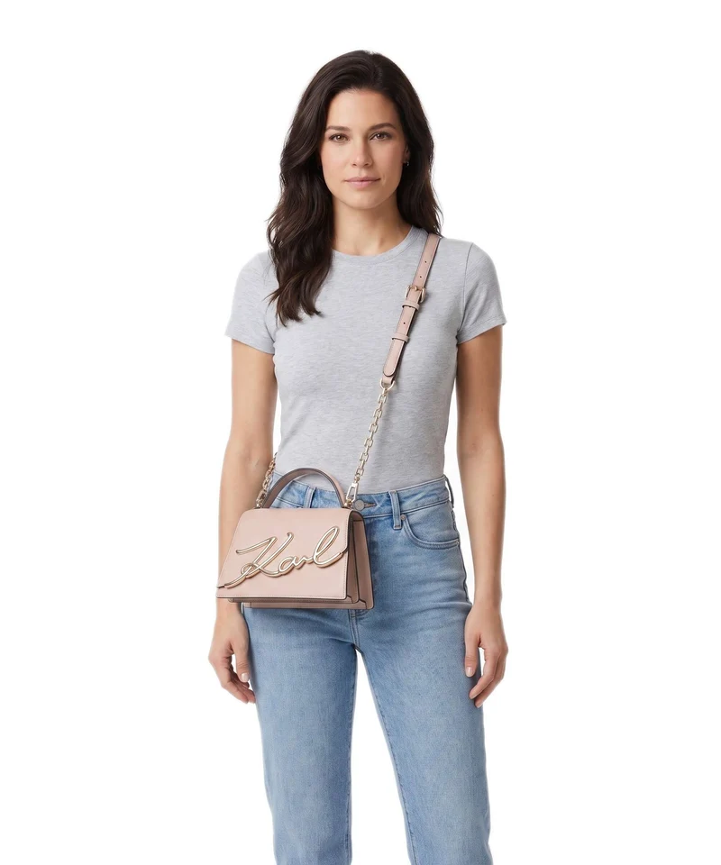 Karl Lagerfeld K/Signature 2.0 Sac bandoulière nude pink