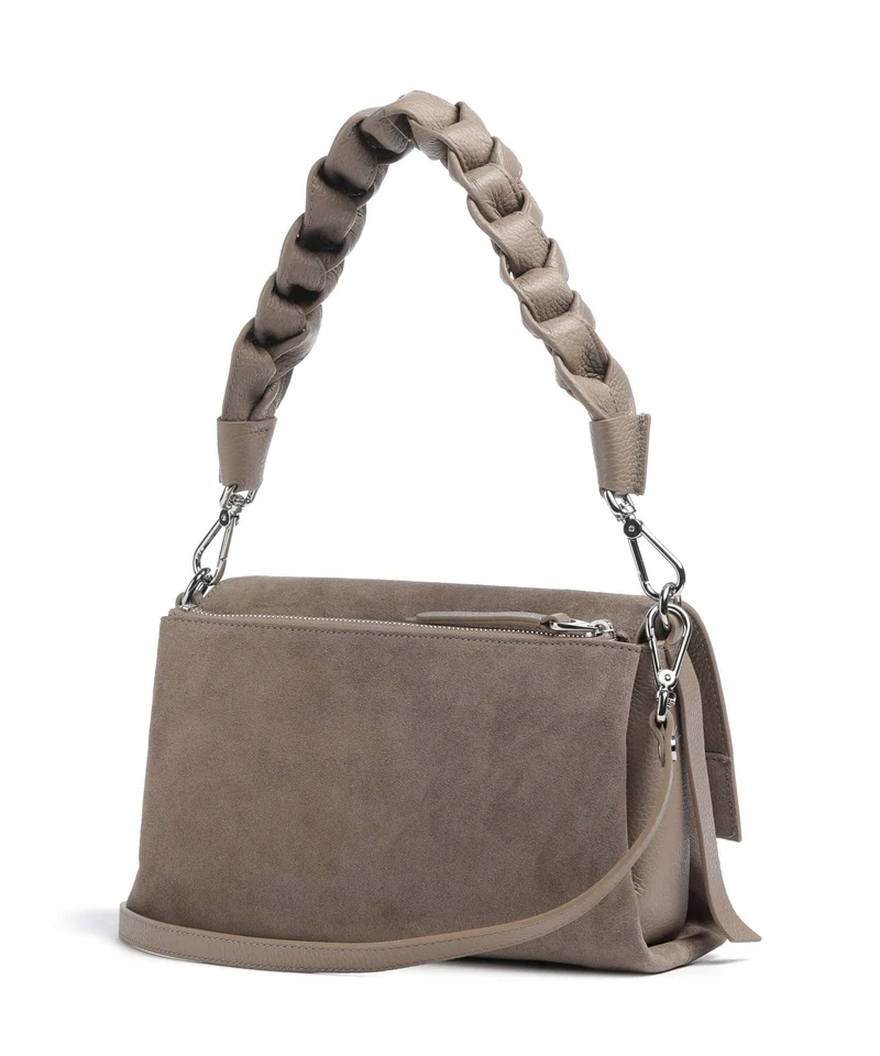 Coccinelle Boheme Suede Sac porté épaule warm taupe