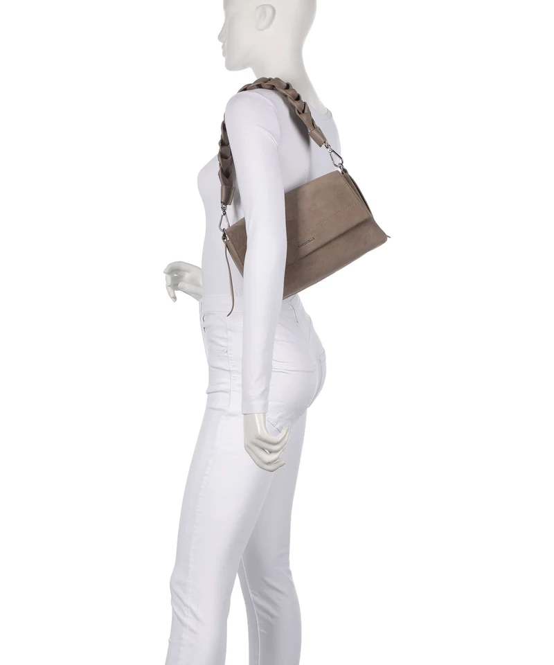 Coccinelle Boheme Suede Sac porté épaule warm taupe