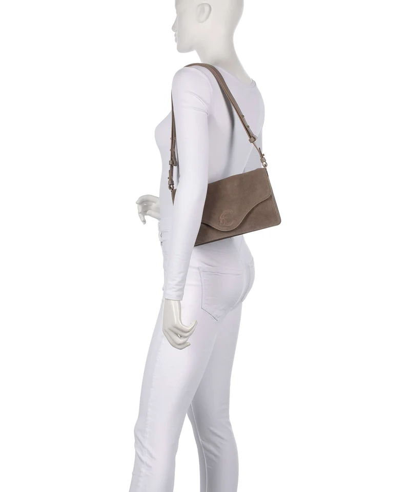Coccinelle C-Me Softy Suede Sac porté épaule warm taupe