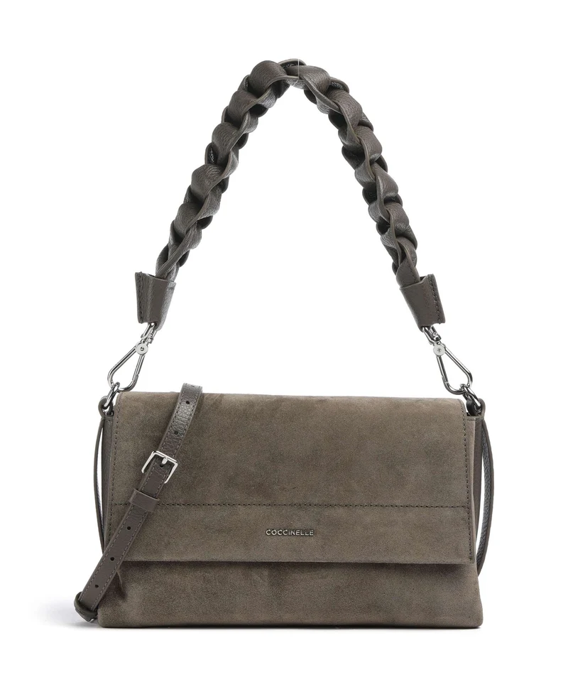 Coccinelle Boheme Suede Sac porté épaule fango