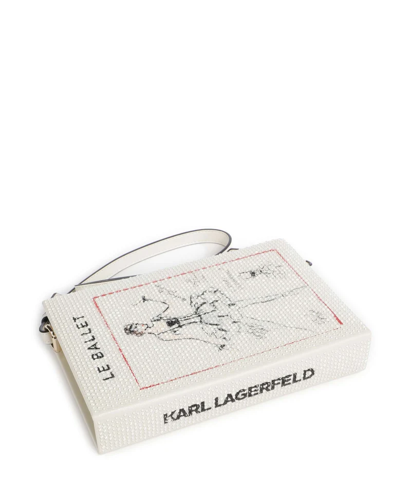 Karl Lagerfeld K/Soiree Book Sac porté épaule off white embellishment
