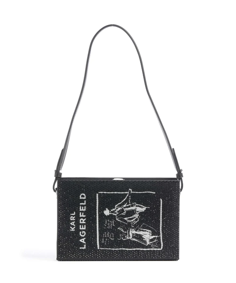 Karl Lagerfeld K/Soiree Book Sac porté épaule black embellishment