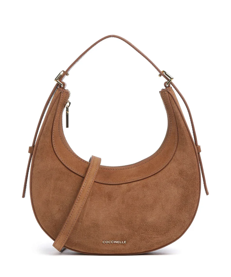 Coccinelle Whisper Suede Sac porté épaule cognac