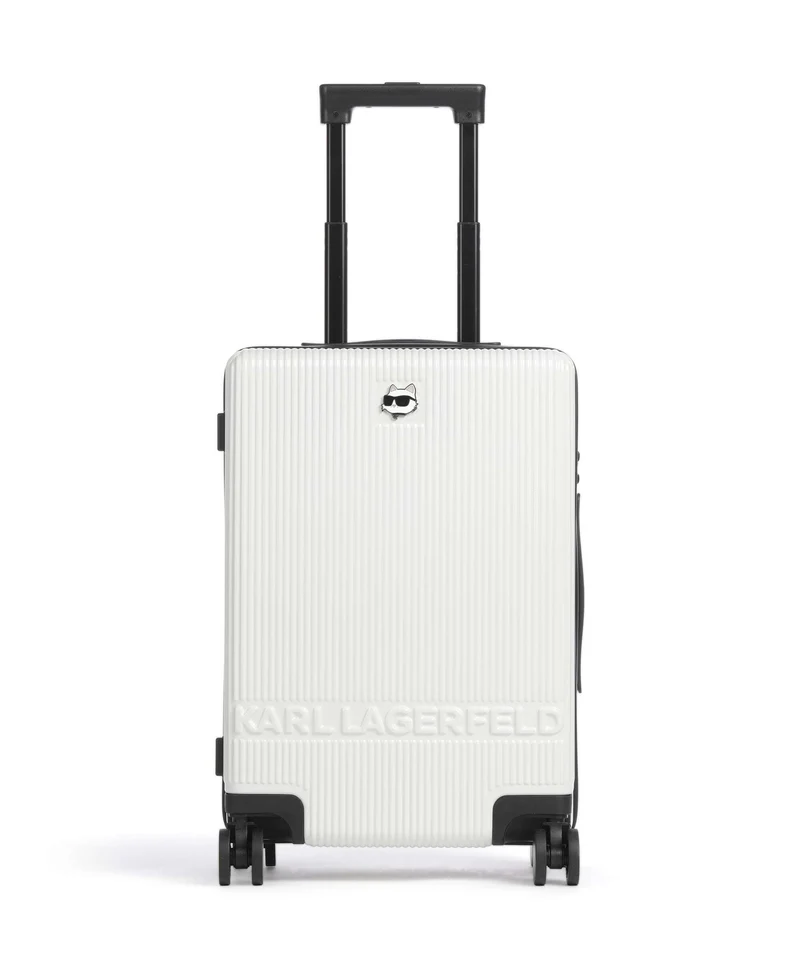 Karl Lagerfeld Ikon Choupette Valise 4 roues off white