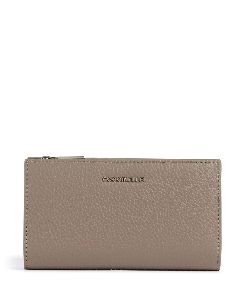 Coccinelle Metallic Soft Portefeuille warm taupe