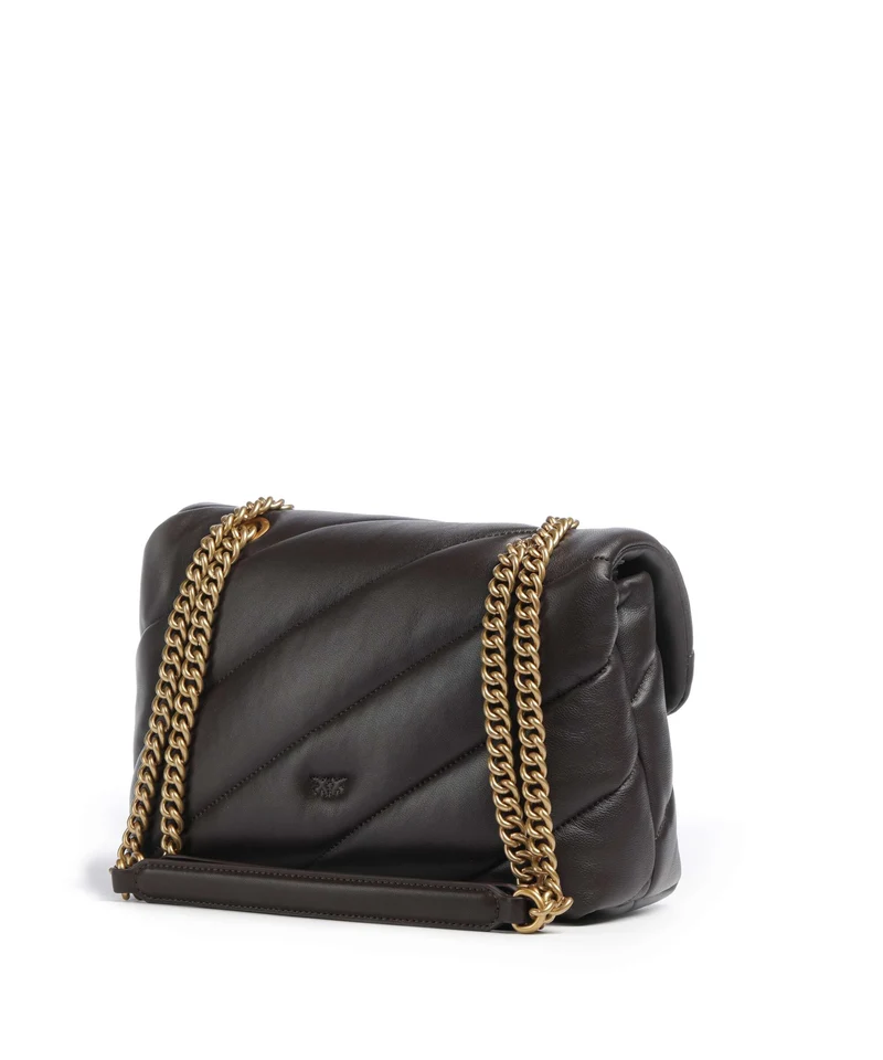 Pinko Love Puff Classic New Buckle Sac porté épaule marrone marasca/antique gold