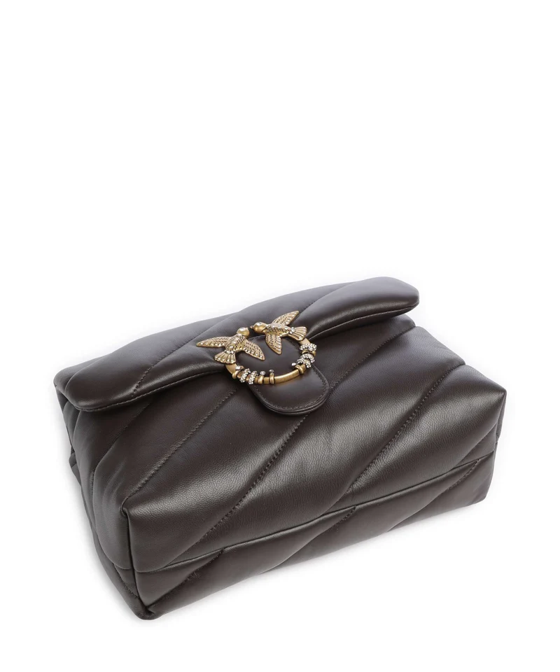 Pinko Love Puff Classic New Buckle Sac porté épaule marrone marasca/antique gold
