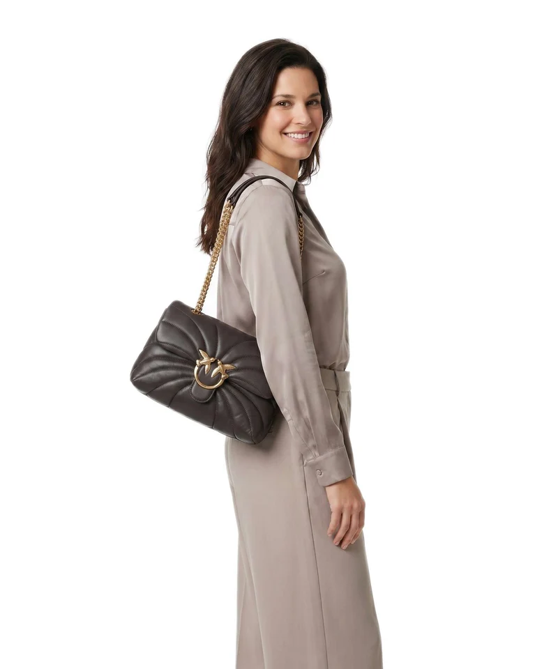 Pinko Love Puff Classic Sac porté épaule marrone marasca/antique gold