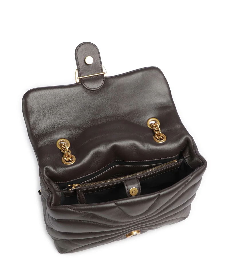 Pinko Love Puff Classic Sac porté épaule marrone marasca/antique gold