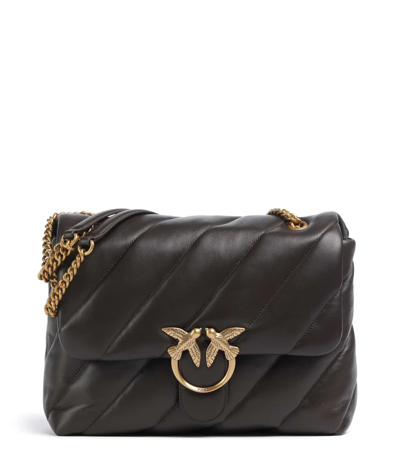 Pinko Love Puff Big Sac porté épaule marrone marasca/antique gold