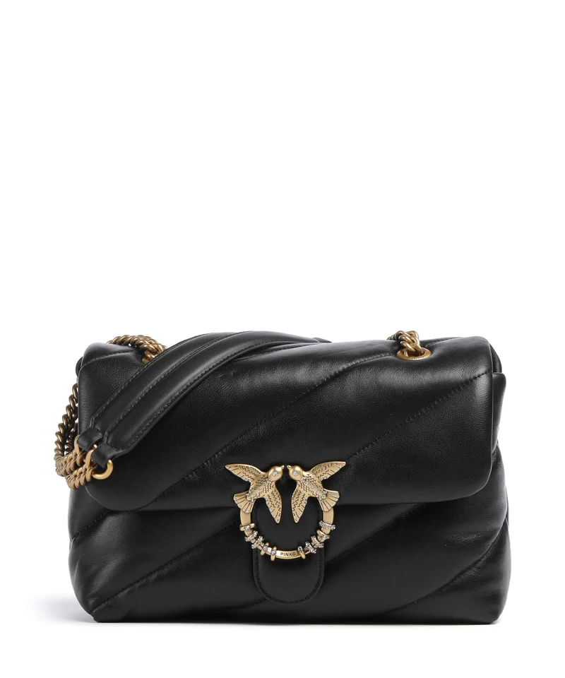 Pinko Love Puff Classic New Buckle Sac porté épaule nero/antique gold
