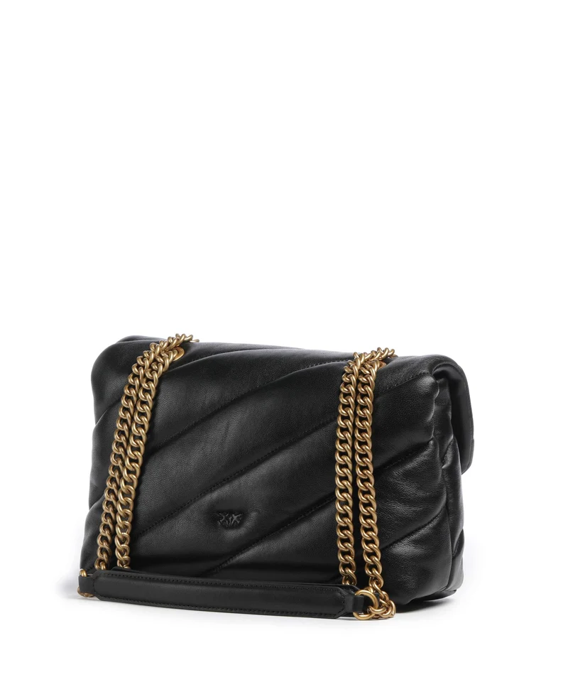 Pinko Love Puff Classic New Buckle Sac porté épaule nero/antique gold