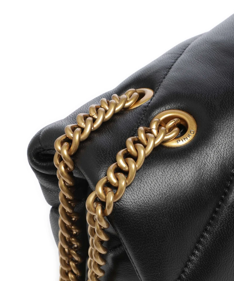 Pinko Love Puff Classic New Buckle Sac porté épaule nero/antique gold