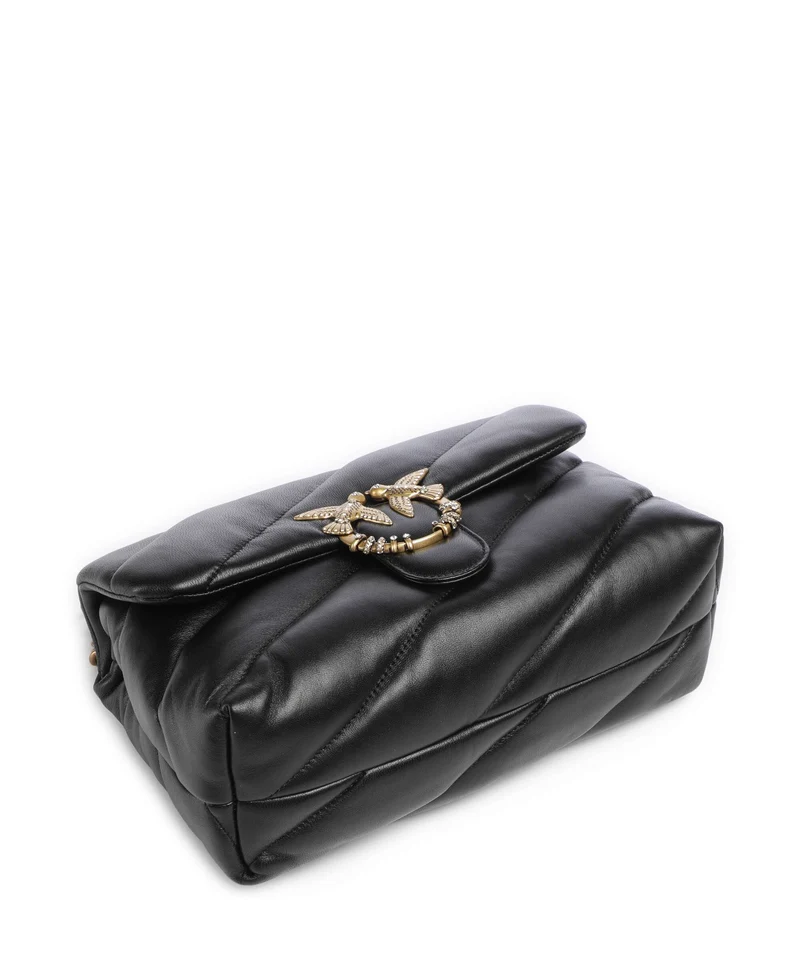 Pinko Love Puff Classic New Buckle Sac porté épaule nero/antique gold