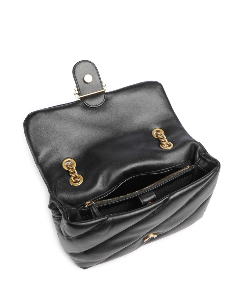 Pinko Love Puff Classic New Buckle Sac porté épaule nero/antique gold