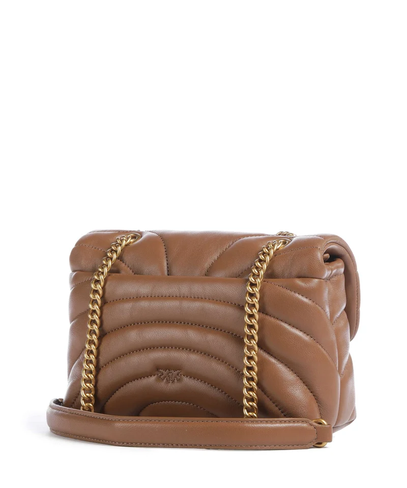 Pinko Love Puff Mini Sac porté épaule marrone cognac/antique gold