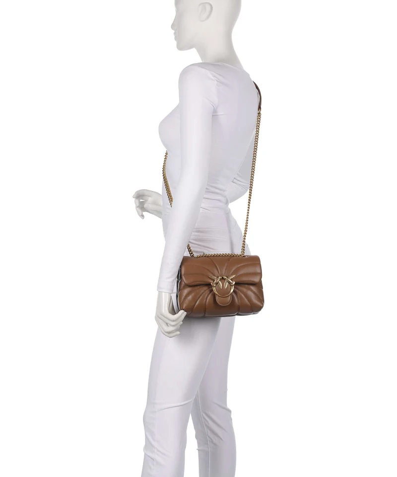 Pinko Love Puff Mini Sac porté épaule marrone cognac/antique gold