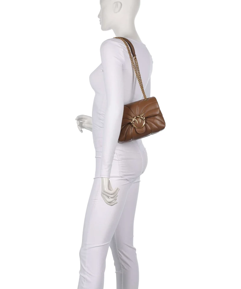 Pinko Love Puff Mini Sac porté épaule marrone cognac/antique gold
