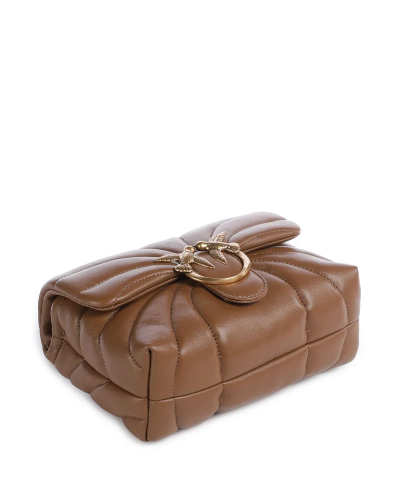 Pinko Love Puff Mini Sac porté épaule marrone cognac/antique gold