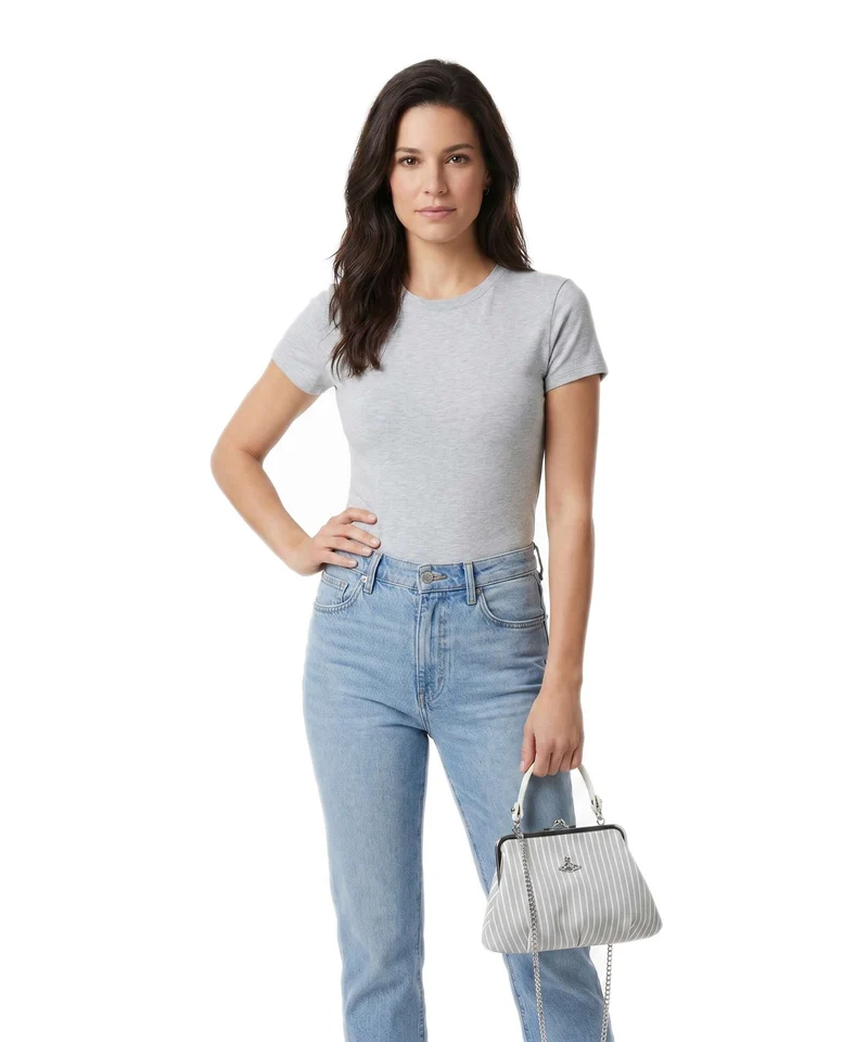 Vivienne Westwood Granny Frame Classic Oxford Shirt Sac à main thyme stripe