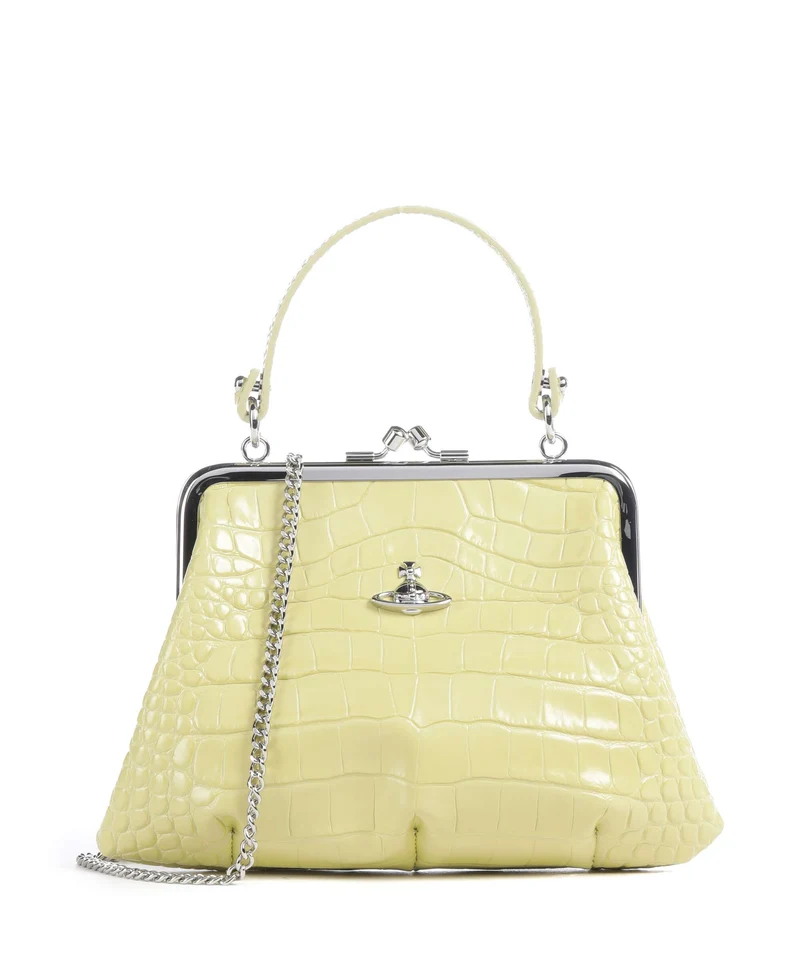 Vivienne Westwood Granny Frame Embossed Croc Sac à main lime green