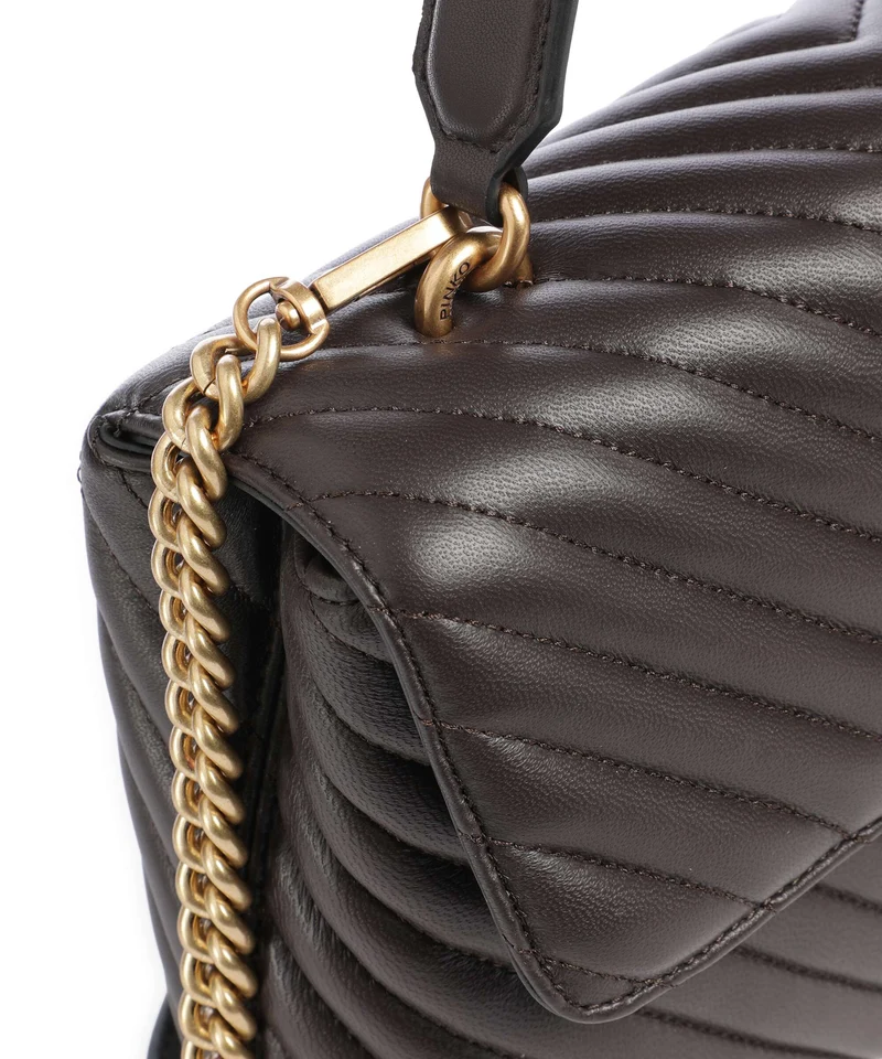 Pinko Love Lady Puff Classic Sac à main marrone marasca/antique gold